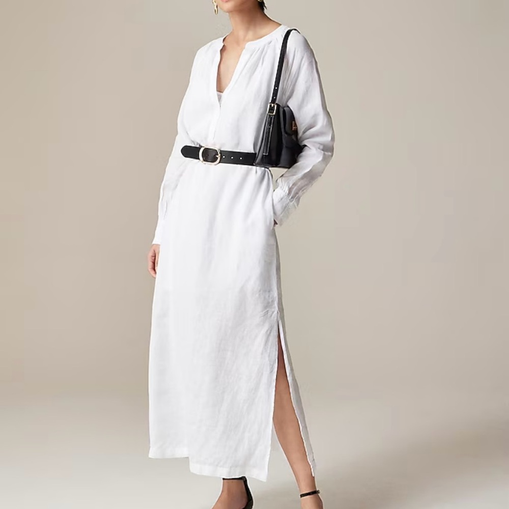 J Crew white Cabana dress in linen S Petite